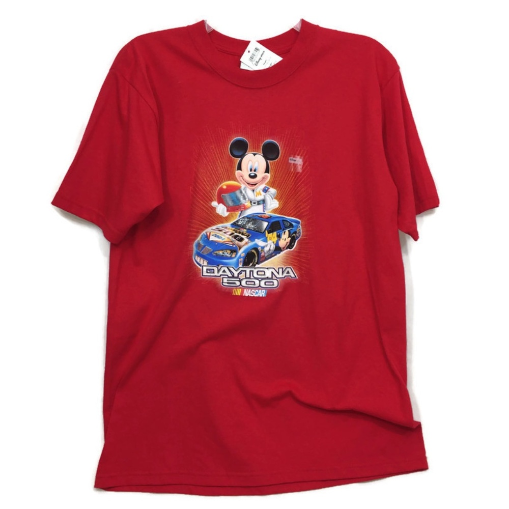 Daytona 500 T-Shirt 2004 Mickey Mouse Youth L Red